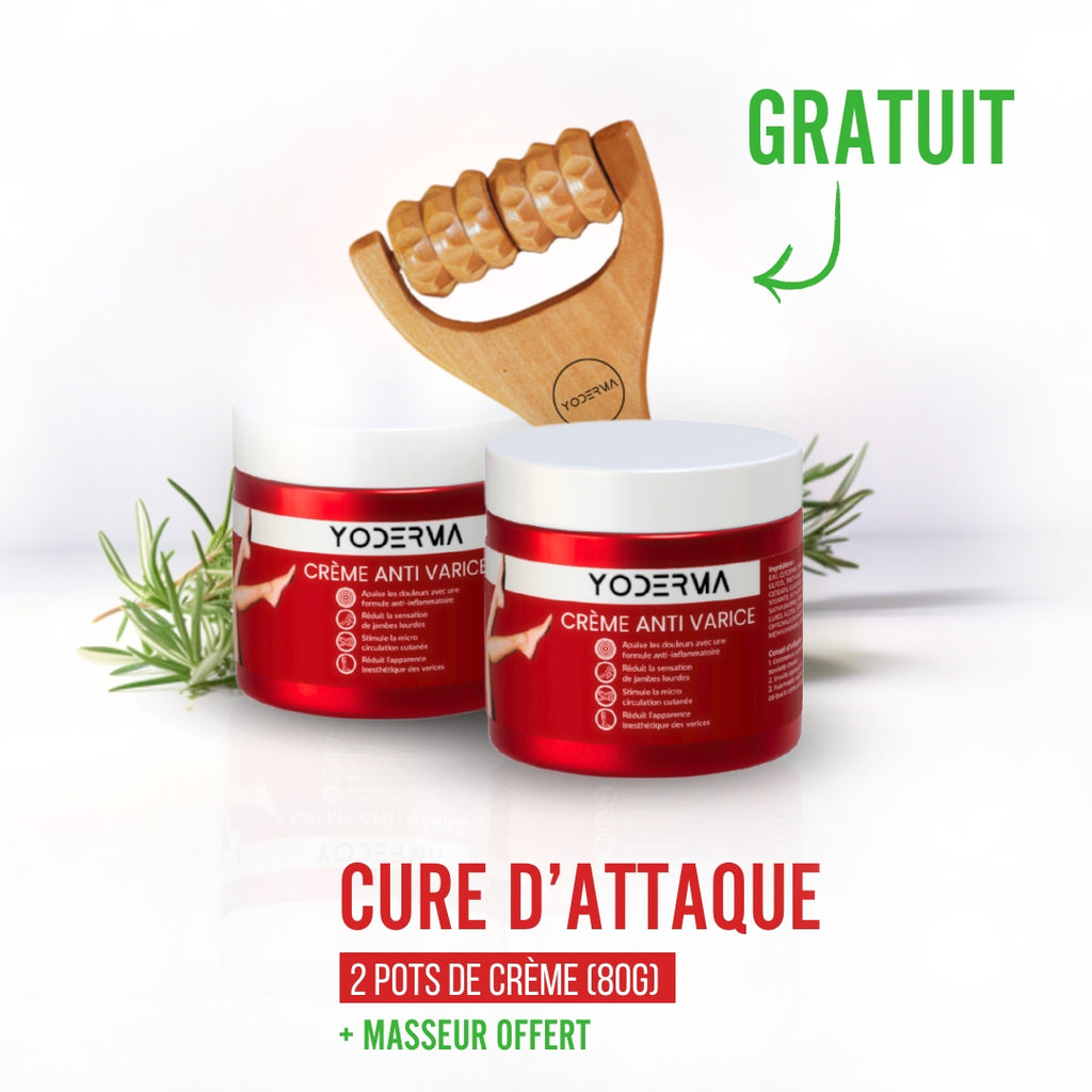 crème de soin naturelle pour lutter efficacement contre les varices et les sensations de jambes lourdes et fatiguées.